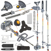 Hectarul - Motocoasă de tuns iarbă multifuncțională pe benzină 4 în 1 – coasă, ferăstrău, foarfece gard viu, Powermat PM-KSW-4HM, 4CP, 42cc